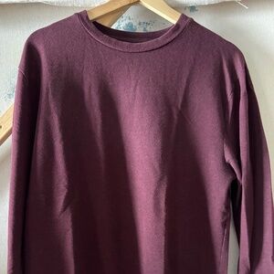 Topman Burgundy Long Sleeve Cotton Shirt